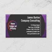 Carte De Visite Noir violet simple dégradé moderne professionnel (Dos)