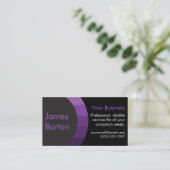 Carte De Visite Noir violet simple dégradé moderne professionnel (Debout devant)