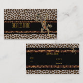 Carte de visite noire animal lézard bijou (Devant / Derrière)