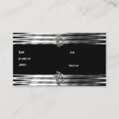 Carte de visite noire argent phénix bijou (Dos)