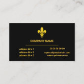 Carte de visite Noire avec Fleur de Lys Or (Devant)