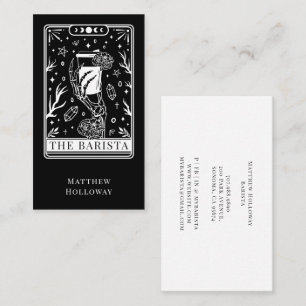Carte de visite noire Barista Tarot