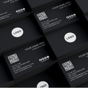 Carte de visite noire classique, élégante et moder