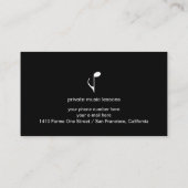 Carte de visite noire cool avec note de musique (Dos)