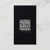 Carte de visite noire de luxe avec écriture blanch (Dos)