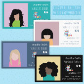 Carte de visite noire de professeur remplaçant ave