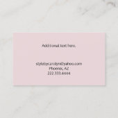 Carte de visite noire et rose moderne (Dos)