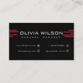 Carte de visite noire et rouge | Service automobil (Dos)