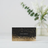Carte de visite noire Glitter Drop Gold (Debout devant)