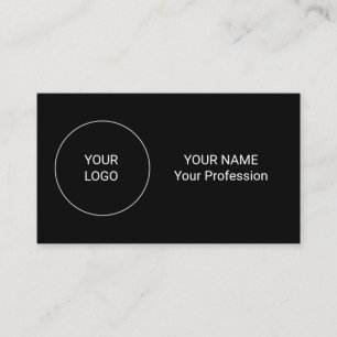Carte de visite noire minimaliste Logo QR personna