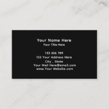 Carte de visite noire minimaliste moderne avec log