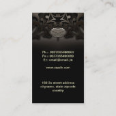 carte de visite noire ornée (Dos)