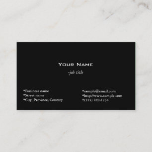 carte de visite noire simple
