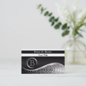 Carte De Visite Noirs exécutifs et argentent le monogramme de | (Debout devant)