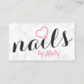 Carte De Visite Noirs noirs roses et roses de marbre blanc (Devant)