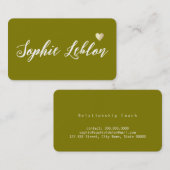 Carte De Visite Nom à la main avec olive Heart (Devant / Derrière)