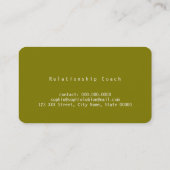 Carte De Visite Nom à la main avec olive Heart (Dos)