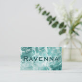 Carte De Visite Nom argenté blanc Seafoam professionnel (Debout devant)