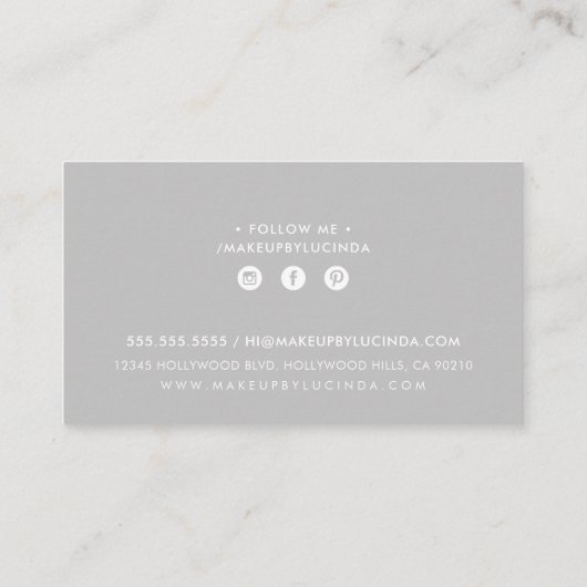 Carte De Visite NOM BOLD FADE cool rétro gris minimum gris (Dos)