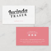 Carte De Visite NOM BOULON FADE rétro minimal corail noir rose (Devant / Derrière)