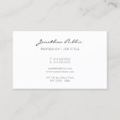 Carte De Visite Nom calligraphié élégant moderne simple tendance (Dos)
