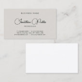 Carte De Visite Nom Calligraphié Modèle Élégant Professionnel (Devant / Derrière)