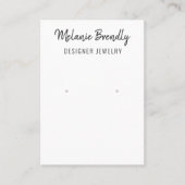 Carte De Visite Nom chic Black White Bijoux Écran d'oreille (Devant)