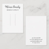 Carte De Visite Nom chic Écran noir blanc cheveux (Devant / Derrière)