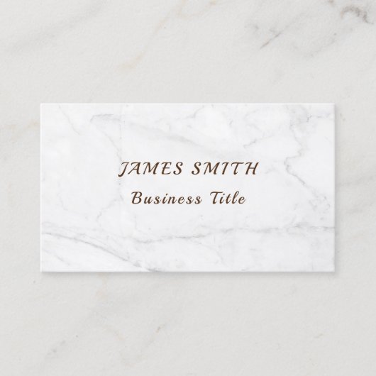 Carte De Visite Nom Classique Personnaliser Code QR Marbre Blanc (Devant)