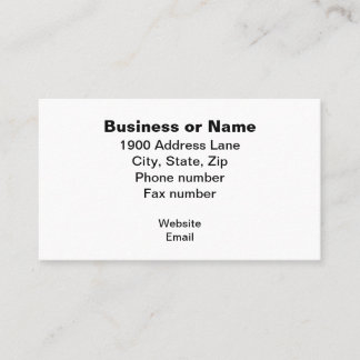 Carte De Visite Nom commercial et informations centrées dans