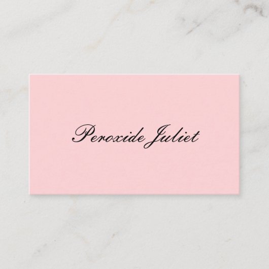 Carte De Visite Nom complet Script Blush Pink (Devant)