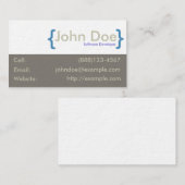 Carte De Visite Nom dans les croisillons bouclés (Devant / Derrière)