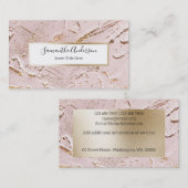 Carte De Visite Nom de calligraphie de fleck en marbre de peinture (Devant / Derrière)