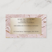 Carte De Visite Nom de calligraphie de fleck en marbre de peinture (Dos)