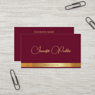 Carte De Visite Nom de calligraphie de texte doré Luxe Premium Épa