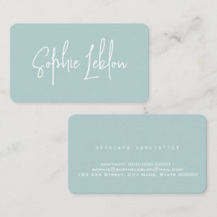 Carte De Visite Nom de calligraphie simple et élégante Turquoise