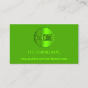 CARTE DE VISITE NOM DE CANAL VOUS TUBER LOGO QR CODE GREEN LEMON