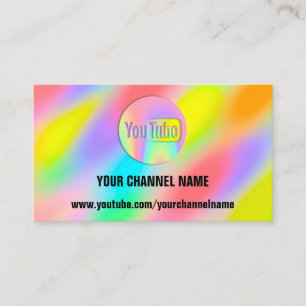 CARTE DE VISITE NOM DE CANAL VOUS TUBER LOGO QR CODE RAINBOUR VIP