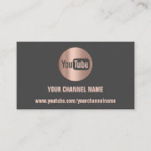 CARTE DE VISITE NOM DE CANAL YOUTUBER LOGO QR CODE GRAY (Devant)