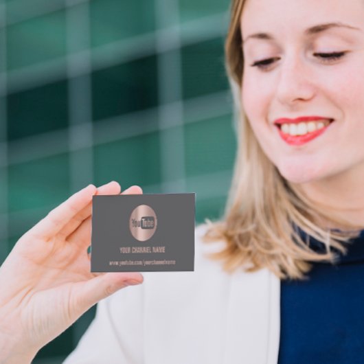 CARTE DE VISITE NOM DE CANAL YOUTUBER LOGO QR CODE GRAY