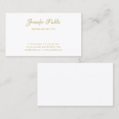 Carte De Visite Nom de la calligraphie Gold Police Simple Elegant  (Devant / Derrière)