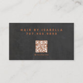 Carte De Visite Nom de la coiffure au cuivre moderne pour script (Dos)