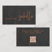 Carte De Visite Nom de la coiffure au cuivre moderne pour script (Devant / Derrière)
