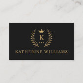 Carte De Visite Nom de la Personnaliser et premier monogramme noir (Devant)