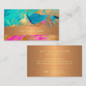 Carte De Visite Nom de la société abstraite de peinture en cuivre (Devant / Derrière)