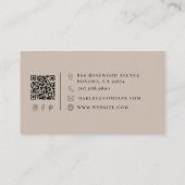 Carte De Visite Nom de l'artiste de cils Script Grège Code QR (Dos)