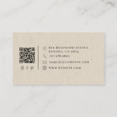 Carte De Visite Nom de l'artiste maquilleur Code QR Tan Script (Dos)