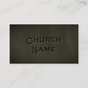 Carte De Visite Nom de l'église Noir cuir Grunge Christian