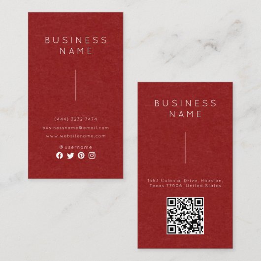 Carte De Visite Nom de l'emploi simple professionnel élégant Titre (Devant / Derrière)