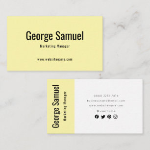 Carte De Visite Nom de l'emploi simple professionnel élégant Titre